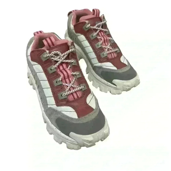 Caterpillar Intruder Chunky Steel toes Sneakers In Pink And Gray EU 40 Pre loved - Picture 2 of 14